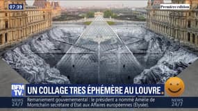 Un collage très éphémère au Louvre