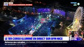Carnaval de Nice: la reine défile lors du premier corso illuminé