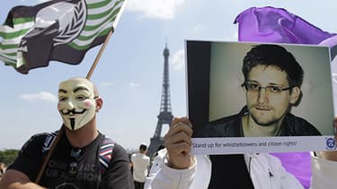Une manifestation de soutien à Edward Snowden, à Paris, le 7 juillet dernier.