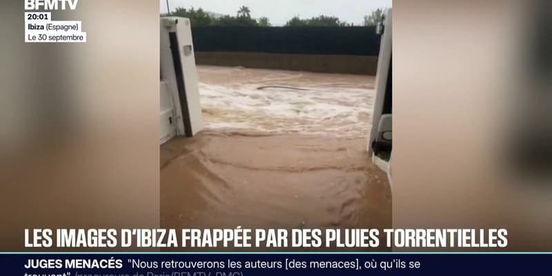 Pendant plusieurs heures, les routes d'Ibiza ont été submergées par des crues soudaines