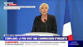Marine Le Pen sur l'attentat de Conflans: "Les islamistes voudraient rétablir le délit de blasphème dans notre pays"