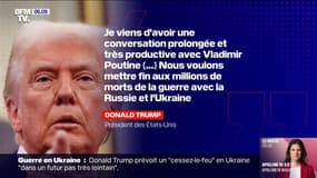 Guerre en Ukraine: Donald Trump annonce avoir eu une "conversation prolongée et très productive" avec Vladimir Poutine