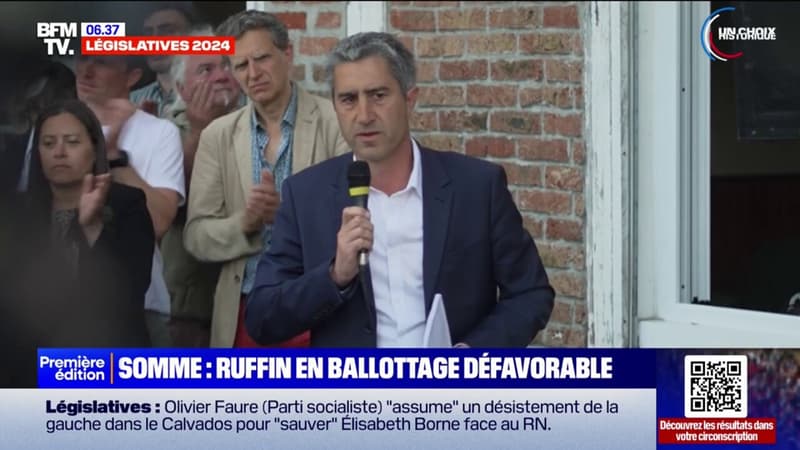 Législatives: François Ruffin en ballotage défavorable contre le RN dans la Somme