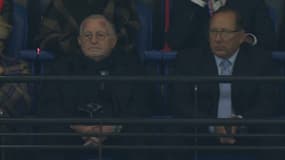 L'image de Jean-Michel Aulas en tribune aux côtés de John Textor lors du match de l'OL, 23 avril 2023