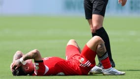 Gianluca Prestianni au bord du malaise lors du match Benfica-Bayern Munich (1-0, Coupe du monde des clubs), le 24 juin 2025