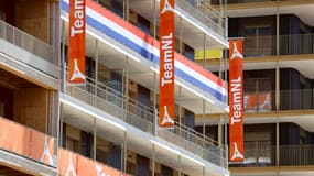 Le bâtiment de la délégation des Pays-Bas dans le village olympique des JO, à Saint-Denis le 18 juillet 2024