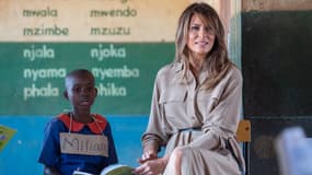 Melania Trump au Malawi, le 4 octobre 2018 dans le cadre de son voyage en Afrique pour promouvoir sa campagne "Be Best" en partenariat avec USAID.