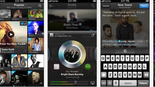 L'interface de la nouvelle application Twitter #music, depuis l'iTunes Store.