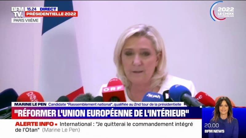 Marine Le Pen dit sa volonté 