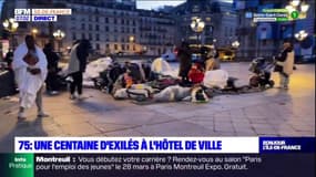 Paris: une centaine de personnes exilées ont dormi devant l'hôtel de ville