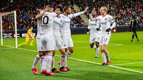 Les joueurs de Francfort lors du match contre le Red Bull Salzbourg, le 28 février 2020