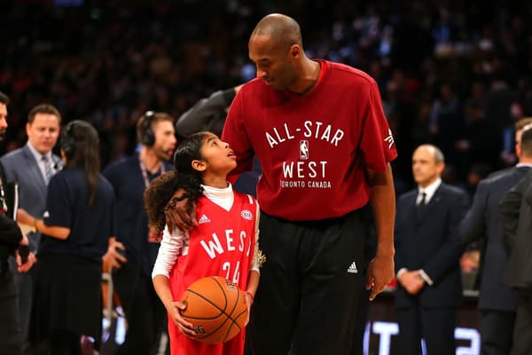 Kobe Bryant avec sa fille Gianna lors du All-Star Game 2016