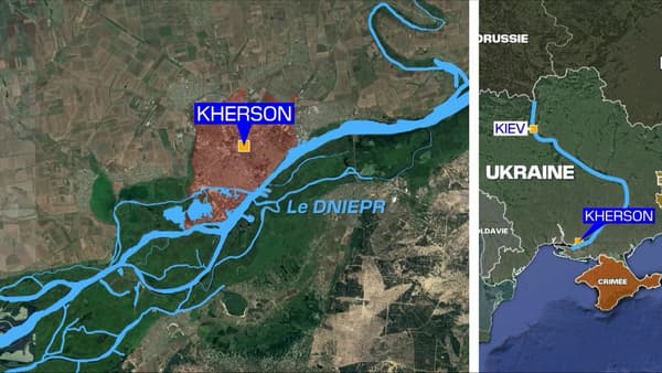 Situation géographique de Kherson. 