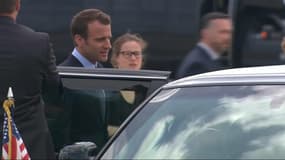 Le Président Emmanuel Macron et son épouse quittent la base aérienne d'Andrews pour se rendre à la Maison-Blanche