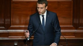 Le président français Emmanuel Macron devant le Congrès à Verseilles près de Paris, le 3 juillet 2017
