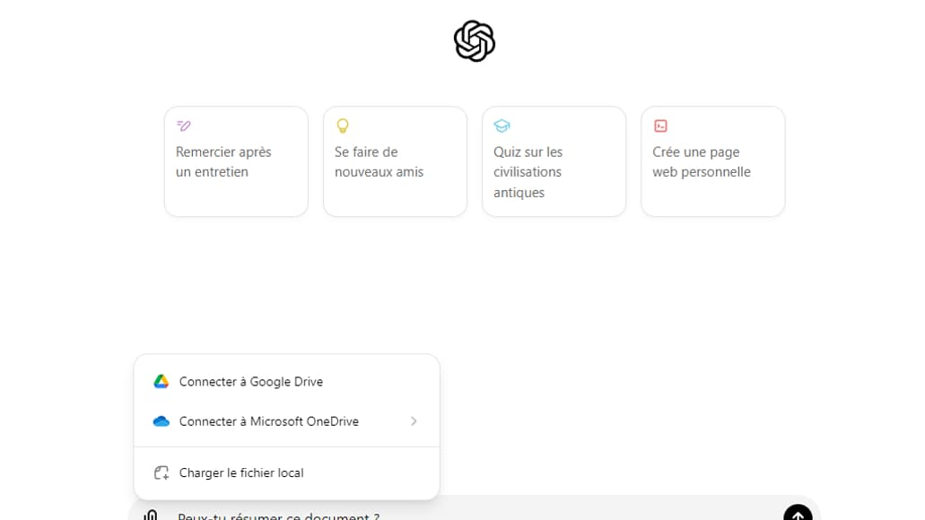 Avec GPT-4o, il est possible d'envoyer des documents au chatbot pour qu'il génère un résumé. Avec GPT-4o, il est possible d'envoyer des documents au chatbot pour qu'il génère un résumé.
