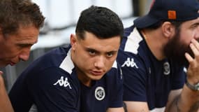 L'ailier de l'UBB Louis Bielle-Biarrey lors de la demi-finale du Top 14 contre Toulon le 21 juin 2025 au Groupama Stadium