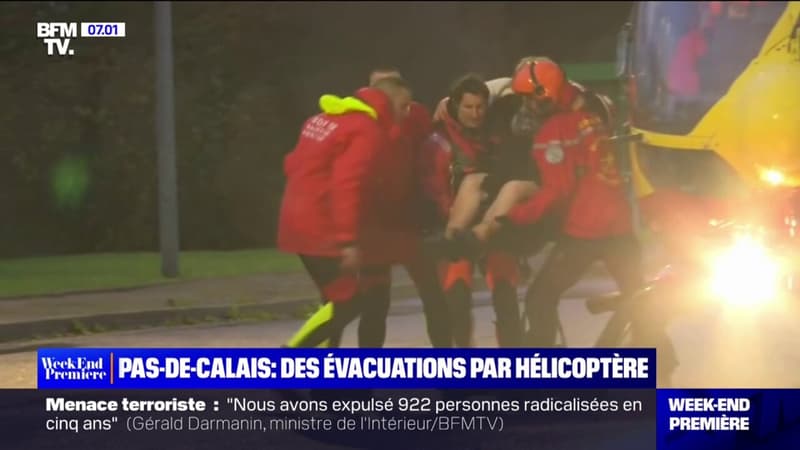 Inondations dans le Pas-de-Calais: les images de nouvelles évacuations, parfois par hélicoptère
