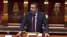 Le député RN Sébastien Chenu à la tribune de l'Assemblée nationale, à l'occasion des débats sur une motion de censure, le 31 octobre 2022. (photo d'illustration)
