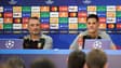 Franck Haise et Florian Sotoco en conférence de presse avant Lens-Arsenal en Ligue des champions, le 02/10/2023