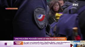 Une policière poussée dans le vide par un fuyard 