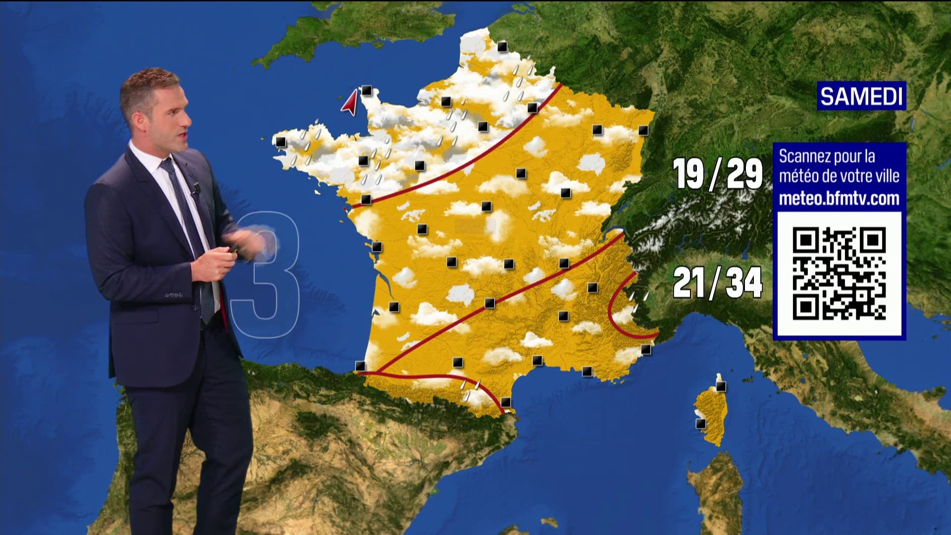 Samedi 19 août, la France sera divisée entre vague de chaleur et pluie. 