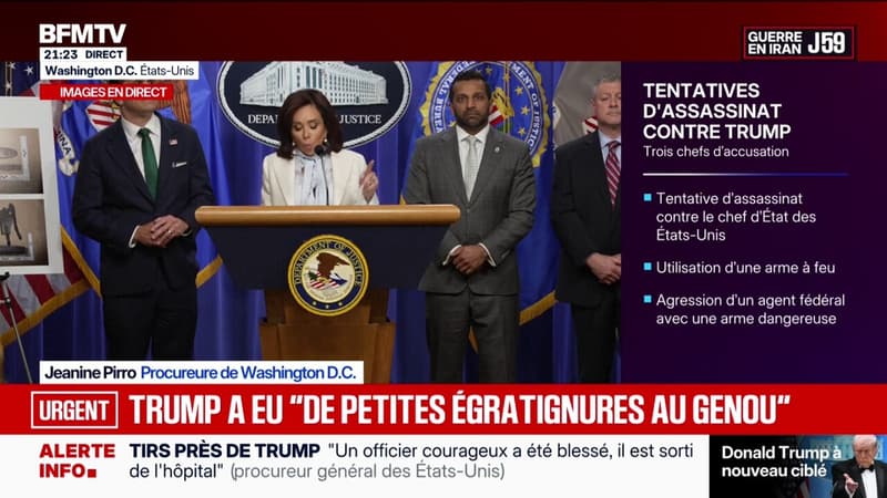 Tirs près de Donald Trump: le président américain "a eu des petites égratignures au genou", déclare la procureure de Washington D.C