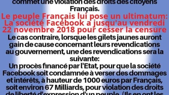 La panne temporaire de Facebook, vécue comme une censure politique. 