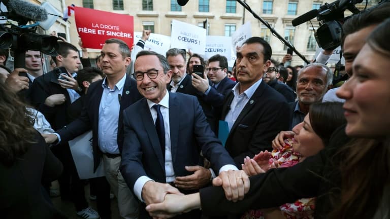 El ministro del Interior, Bruno Retailleau, elegido jefe de LR, en París el 18 de mayo de 2025.