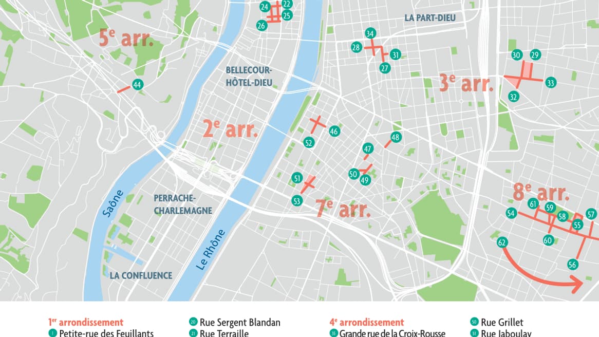 Liste des rues concernées par la piétonnisation ce samedi