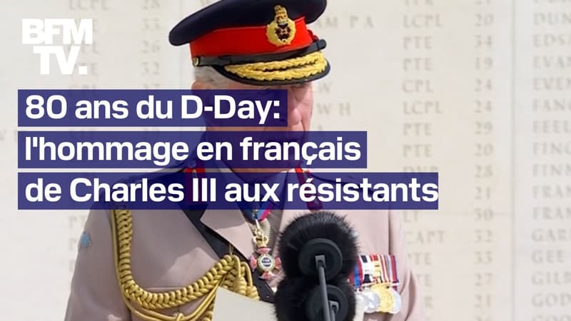 80 ans du Débarquement: l'hommage (en français) de Charles III aux résistants