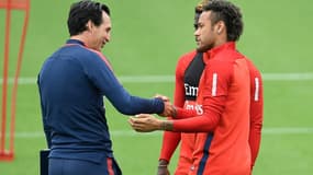 Unai Emery avec Neymar en 2016
