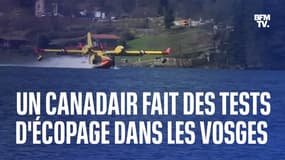 Vosges: un Canadair fait des tests d'écopage sur le lac de Gérardmer