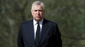 Le prince Andrew le 11 avril 2021 avant une messe à Windsor