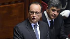 François Hollande devant le Parlement réuni en Congrès à Versailles, lundi 16 novembre 2015.