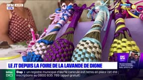 Digne-les-Bains: des petites bouteilles de lavande tressées à la foire de la lavande