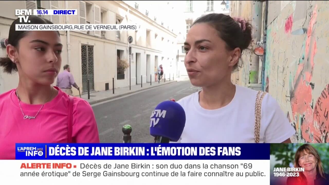 Paris: les fans de Jane Birkin se rendent à la Maison Gainsbourg, rue