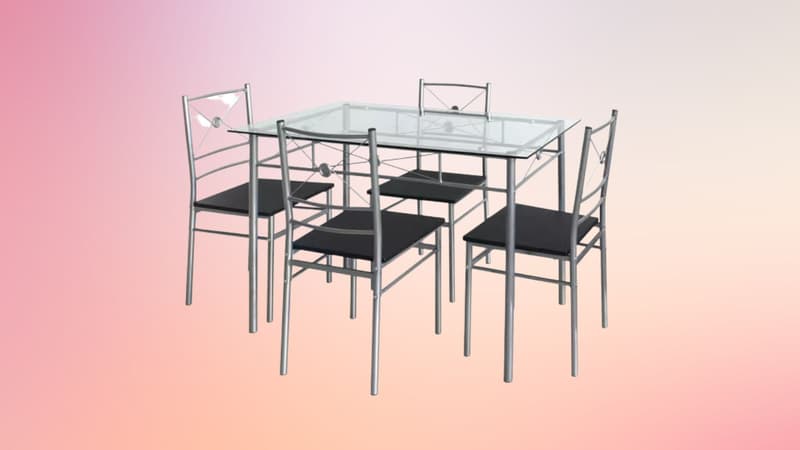 Ne ratez pas la promotion hallucinante sur cet ensemble table et 4 chaises (- 50%)