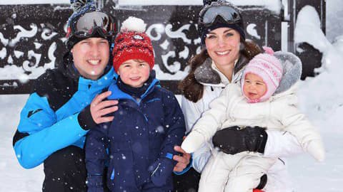 Kate, William, George et Charlotte au ski