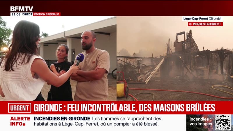 Incendie en Gironde: les habitants solidaires avec les pompiers dans la lutte contre le feu