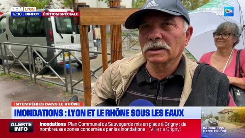 Vigilance rouge crues dans le Rhône: à Grigny, les habitants désemparés doivent quitter leur foyer (1/1)