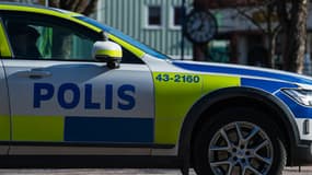 Une voiture de la police suédoise, ici à Vetlanda (Suède) le 4 mars 2021. Photo d'illustration