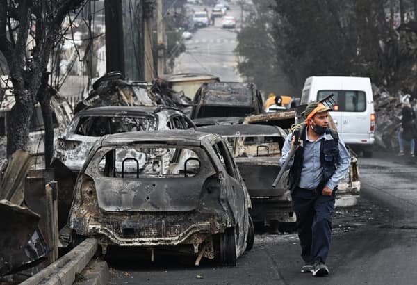 Les dégâts provoqués par l'incendie au Chili, janvier 2024