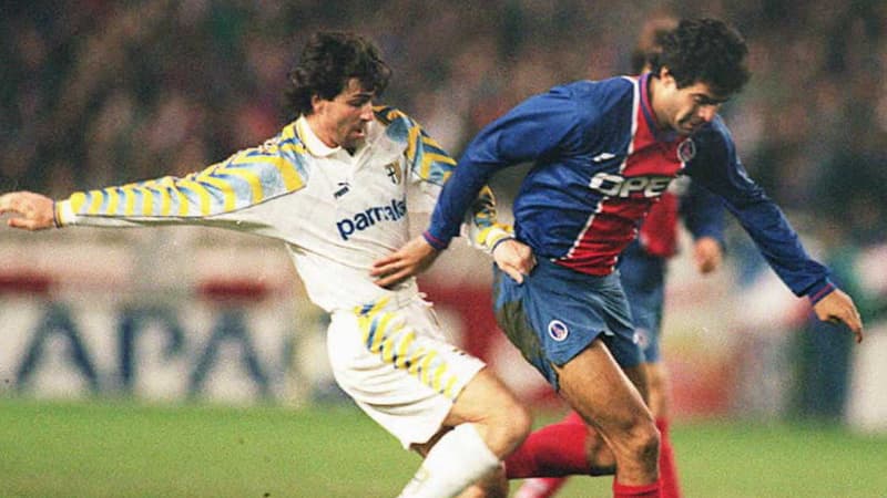 Gianfranco Zola tacle Raï lors de PSG-Parme en 1996