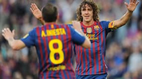 Iniesta et Puyol en 2012