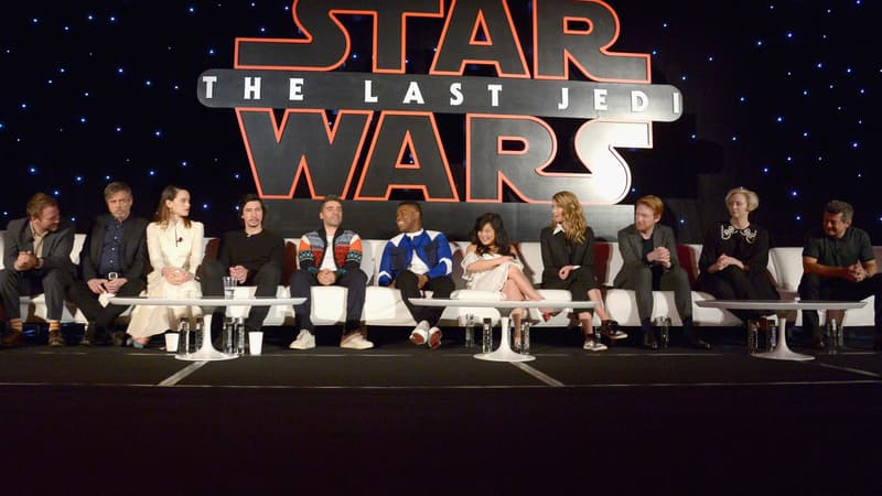 L'équipe du film "Star Wars: Les derniers Jedi" dimanche à Los Angeles