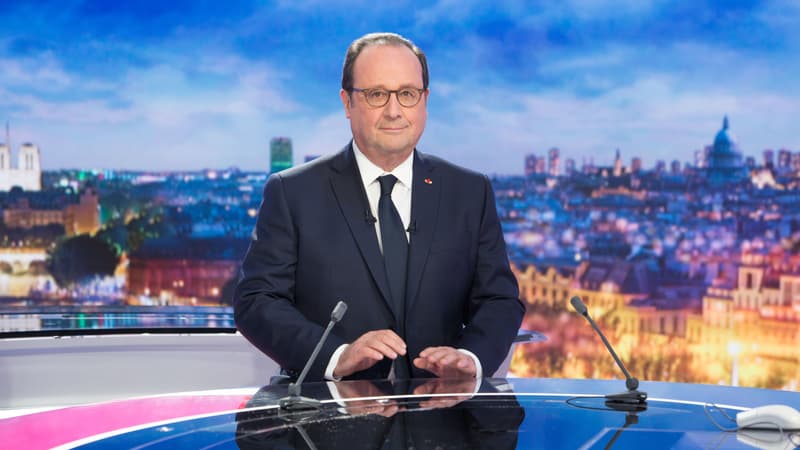 François Hollande sur le plateau du "20 heures" de France 2, le 10 avril 2018