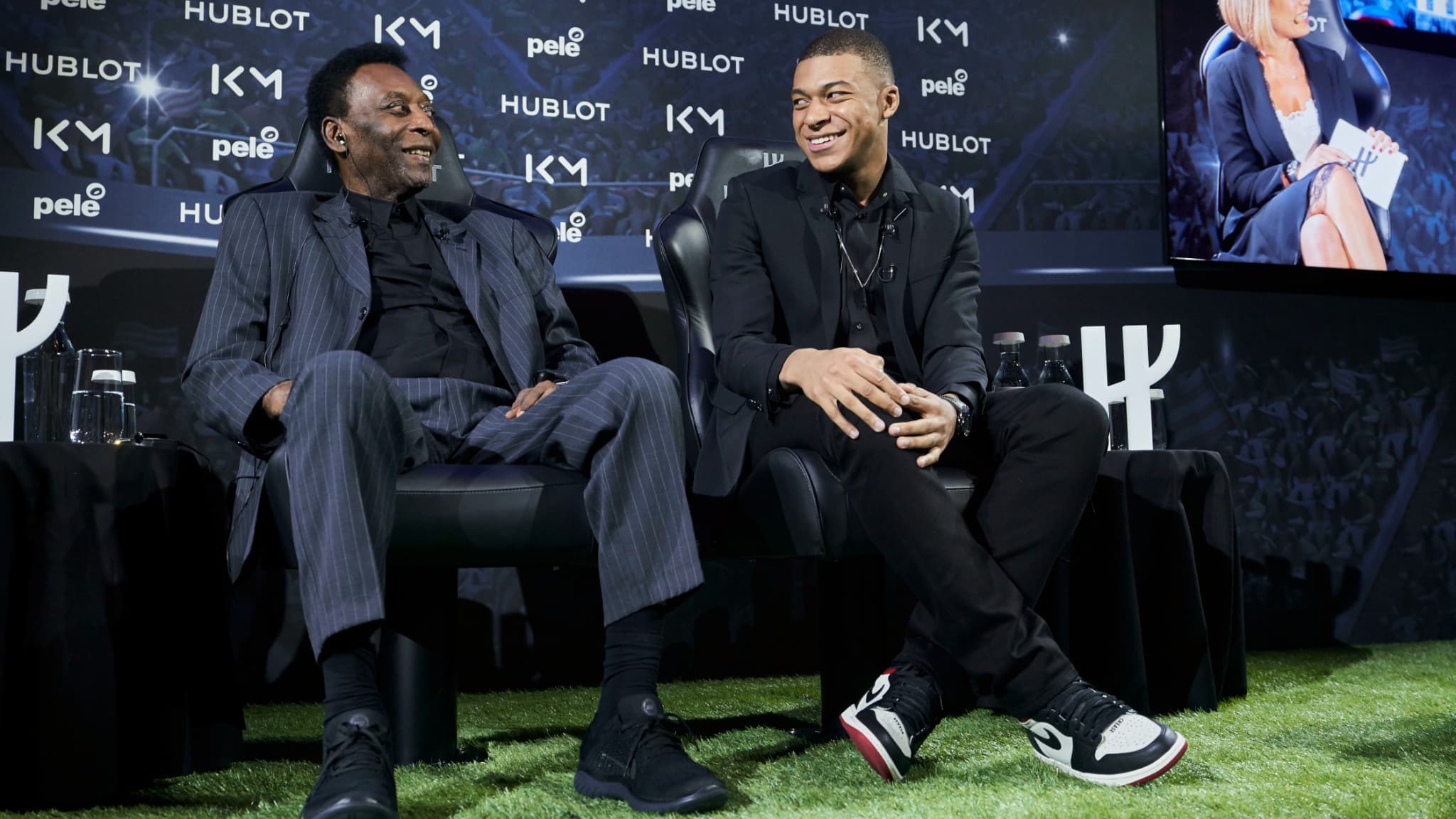 Pelé et Kylian Mbappé en 2019