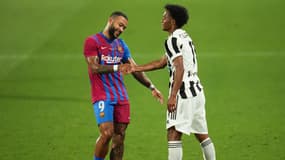 Memphis Depay et Juan Cuadrado, à Barcelone le 8 août 2021