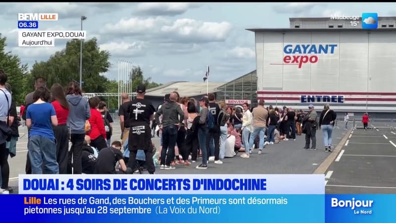 Douai: les fans campent devant le Gayant Expo avant les concerts d'Indochine